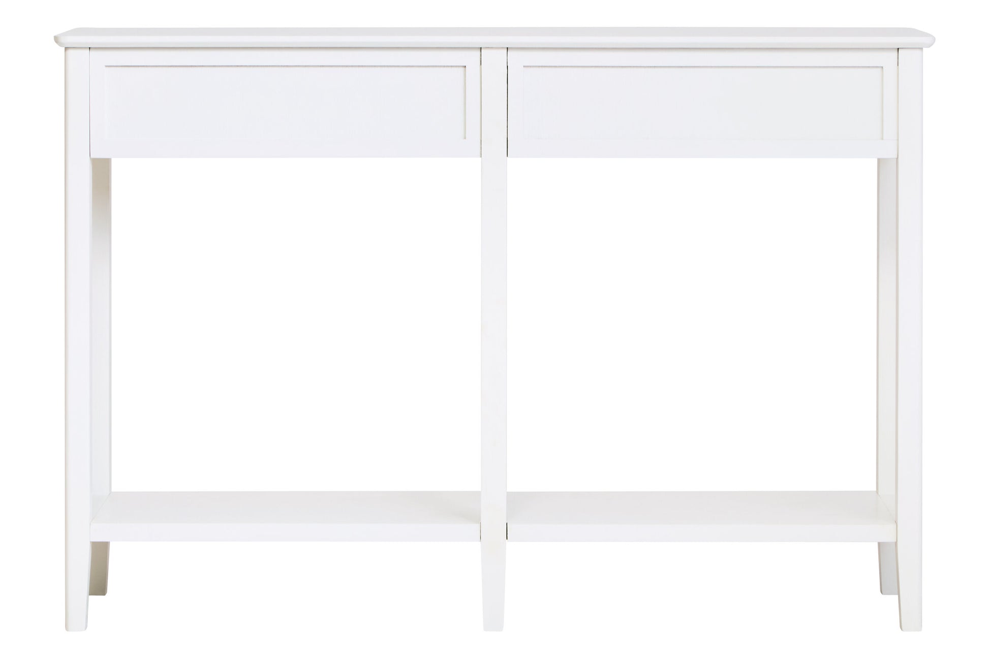 Cambridge Industrial Two Drawer White Wooden Console Table | Bali & Blue