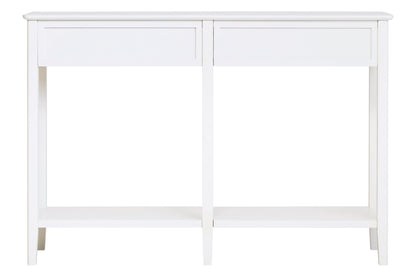 Cambridge Industrial Two Drawer White Wooden Console Table | Bali & Blue