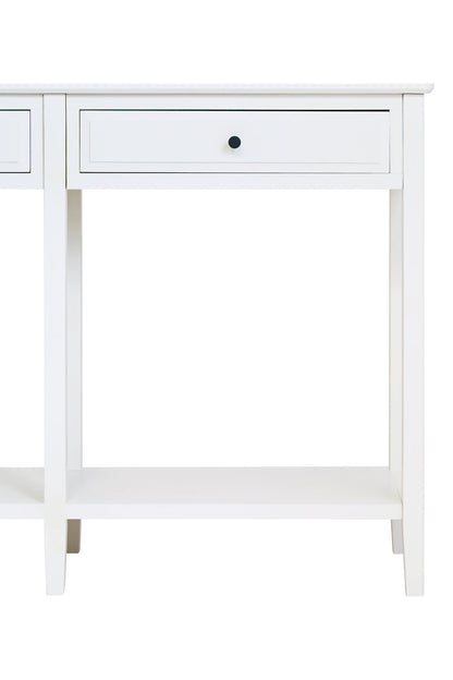 Cambridge Industrial White 2-Drawer Wooden Console Table