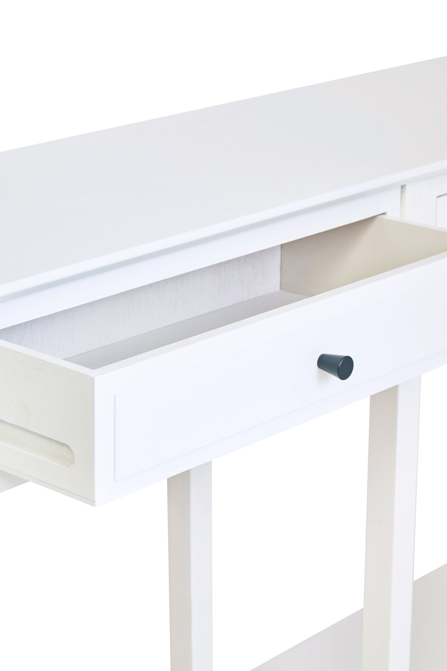 Cambridge Industrial White 2-Drawer Wooden Console Table