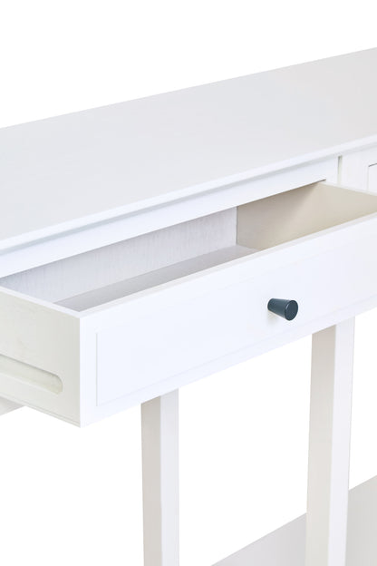 Cambridge Industrial White 2-Drawer Wooden Console Table