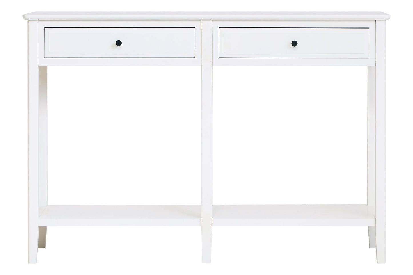 Cambridge Industrial White 2-Drawer Wooden Console Table