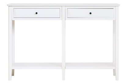 Cambridge Industrial White 2-Drawer Wooden Console Table