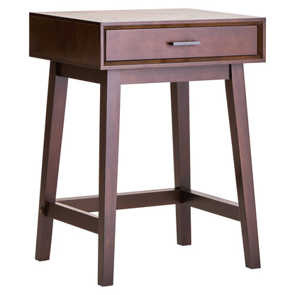 Cambridge One Drawer Walnut Wood Finish Side Table