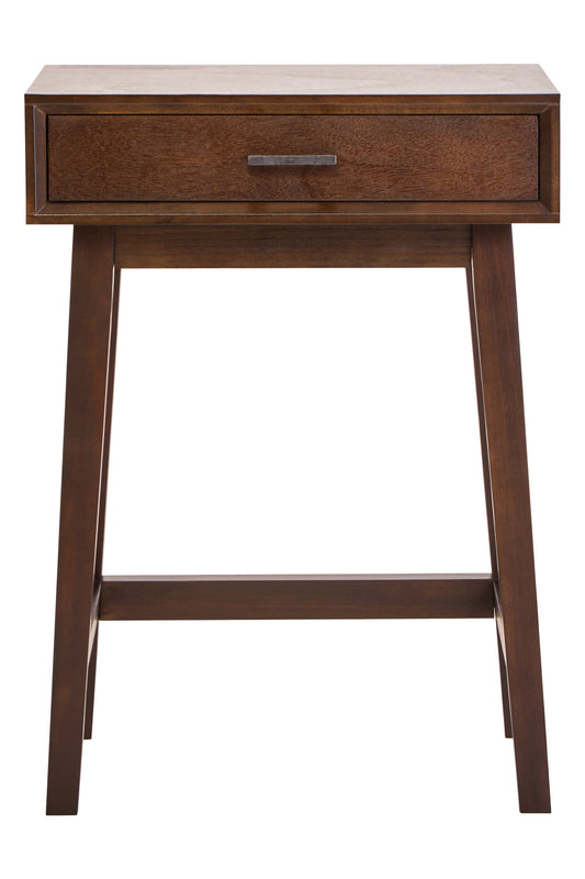 Cambridge One Drawer Walnut Wood Finish Side Table