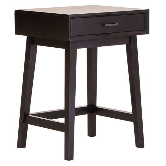 Cambridge Industrial Black 1-Drawer Wooden Bedside