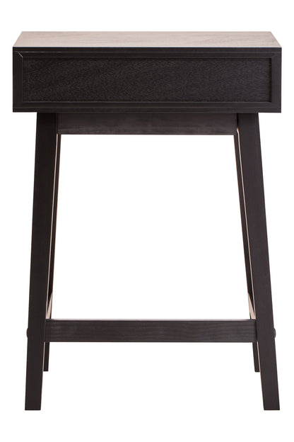 Cambridge Industrial One Drawer Black Finish Wooden Side Table Bedside | Bali & Blue