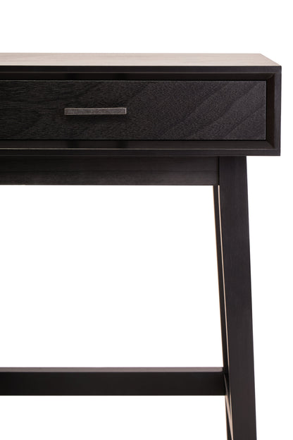 Cambridge Industrial Black 1-Drawer Wooden Bedside