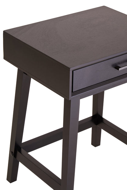 Cambridge Industrial Black 1-Drawer Wooden Bedside