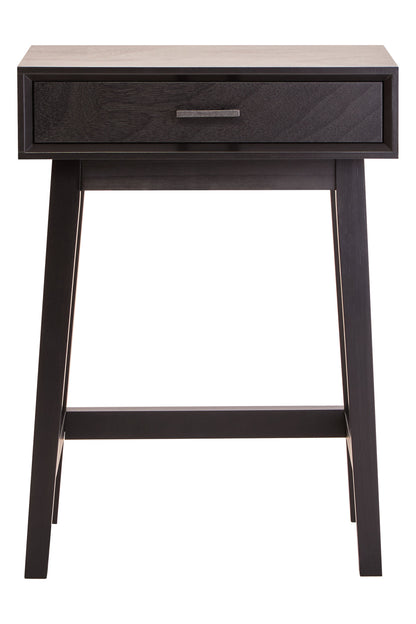 Cambridge Industrial Black 1-Drawer Wooden Bedside