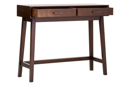 Cambridge 2 Drawer Walnut Finish Wood Console Table