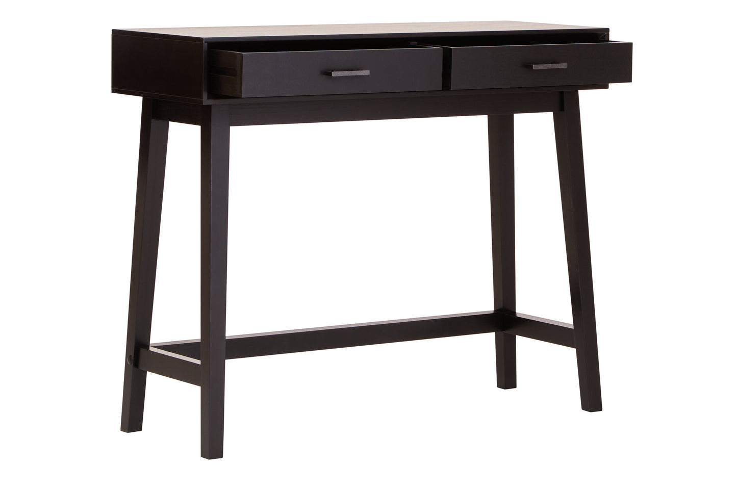 Cambridge 2 Drawer Black Wood Finish Console Table