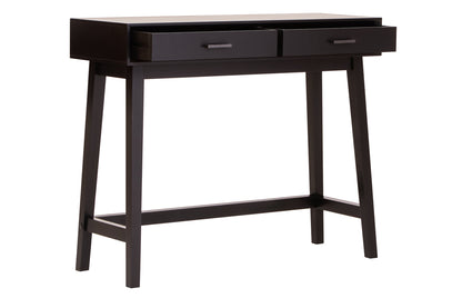 Cambridge 2 Drawer Black Wood Finish Console Table