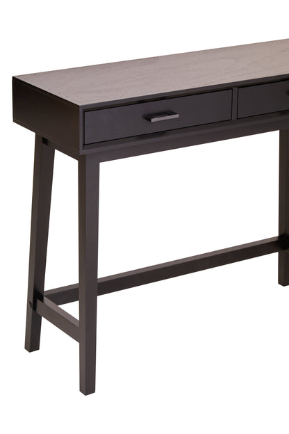 Cambridge 2 Drawer Black Wood Finish Console Table
