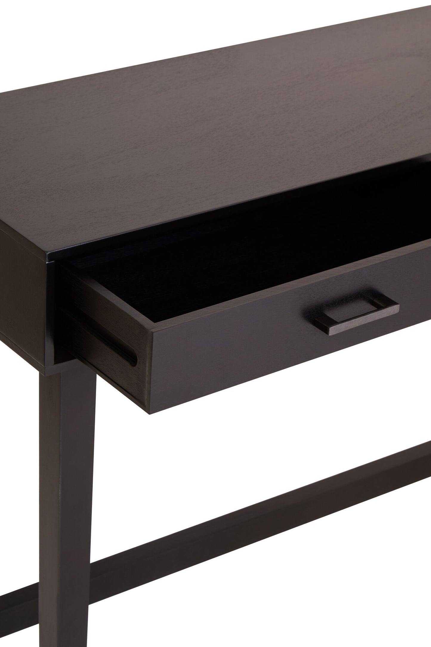 Cambridge 2 Drawer Black Wood Finish Console Table
