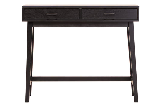 Cambridge 2 Drawer Black Wood Finish Console Table