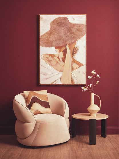 Galleria Lady in Straw Hat Textured Wall Art