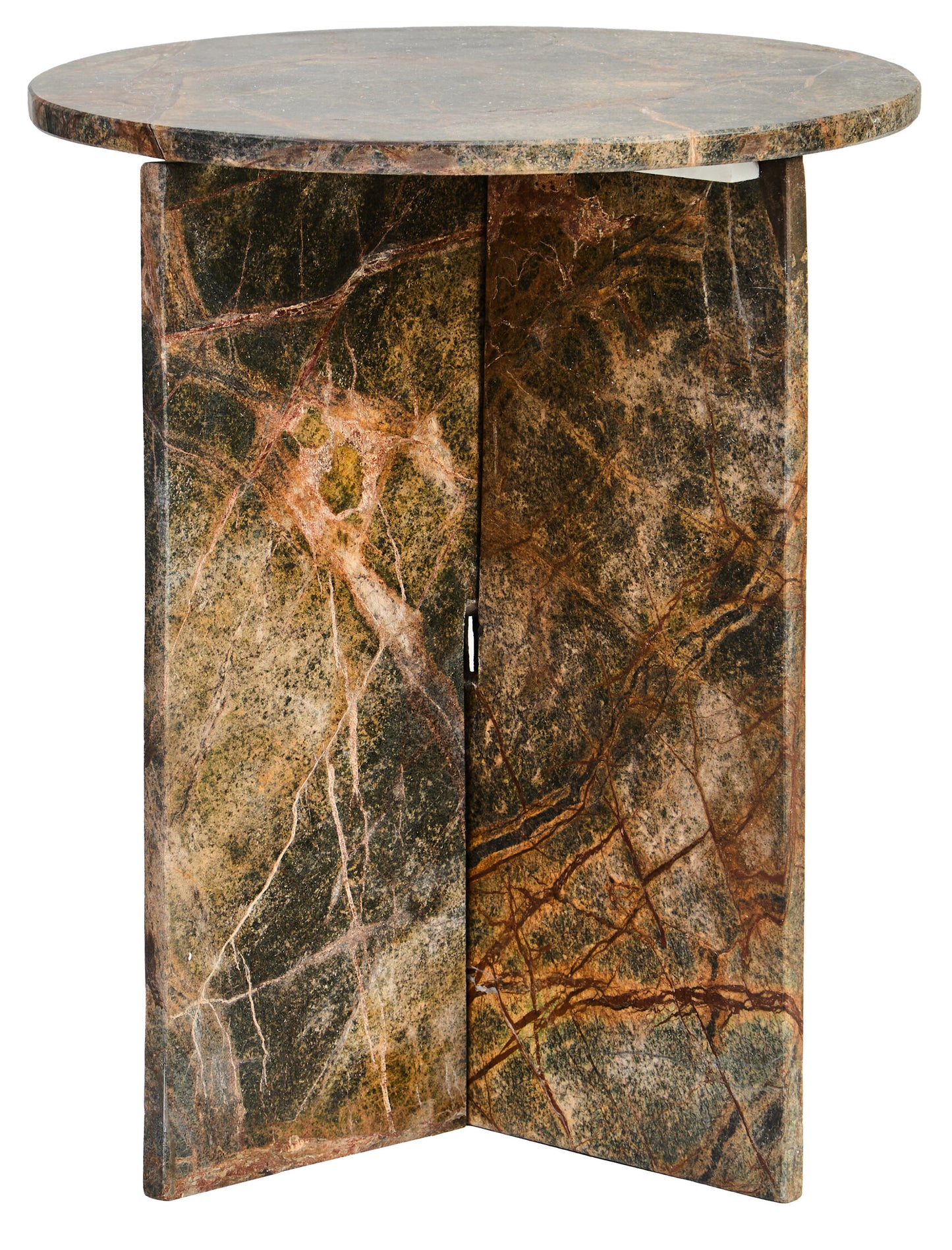 Peru Forest Green Marble Round Side Table | Bali & Blue