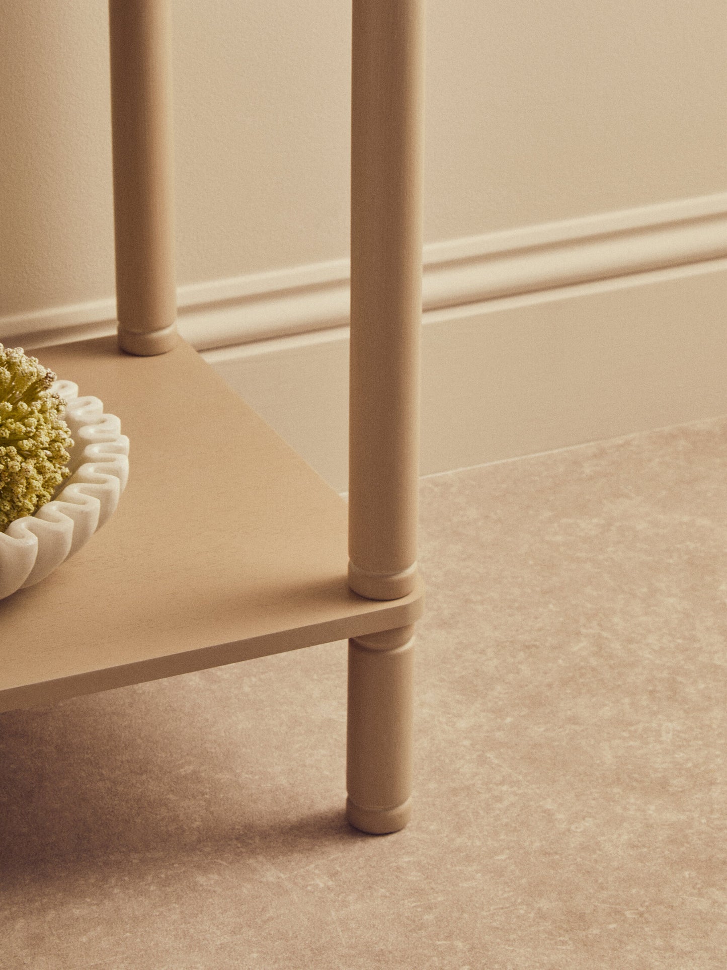 Cambridge One Drawer Reed Detail Taupe Wood Side Table