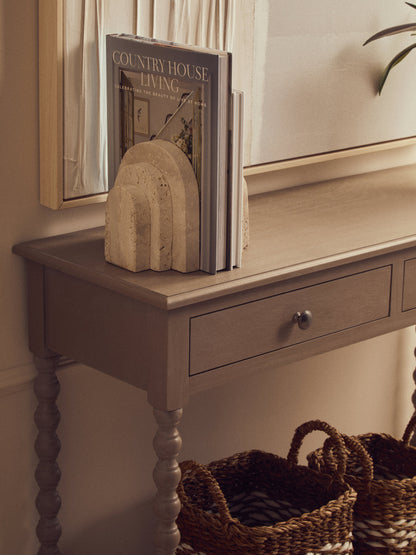 Cambridge Grey 2-Drawer Bobble Detail Wooden Console Table