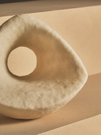 Mykonos Cream Textured Geometric Sculpture