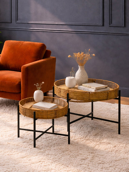 Congo Set Of 2 Natural Rattan Side Tables