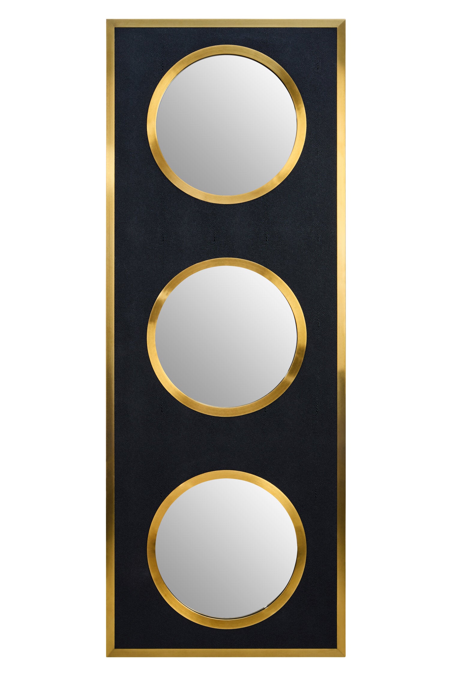 Madonnna Black Shagreen Gold Modern Wall Mirror | Bali & Blue