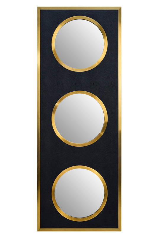 Madonnna Black Shagreen Gold Modern Wall Mirror | Bali & Blue
