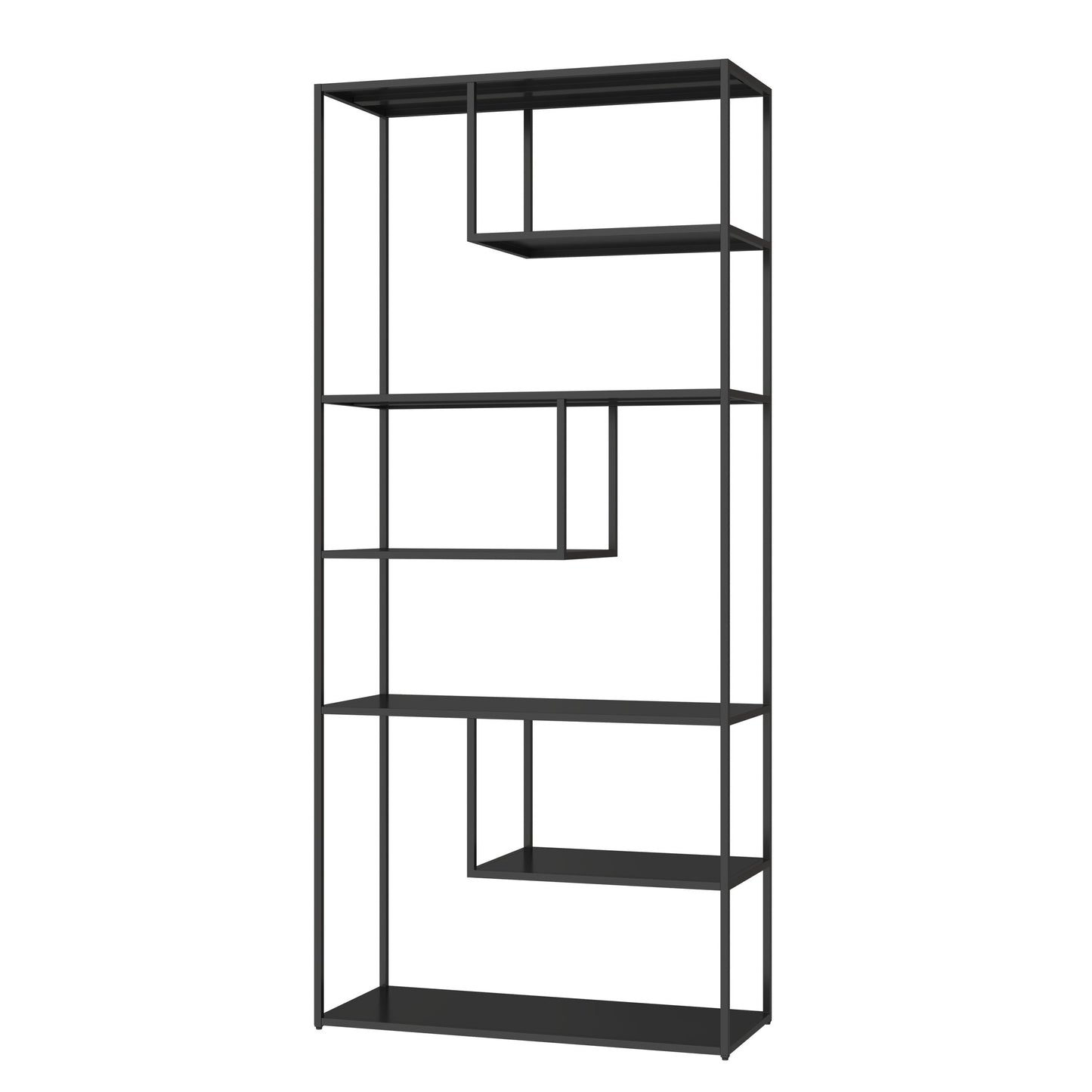 Rydal Black Metal Multi Tier Shelving Unit Bookcase | Bali & Blue
