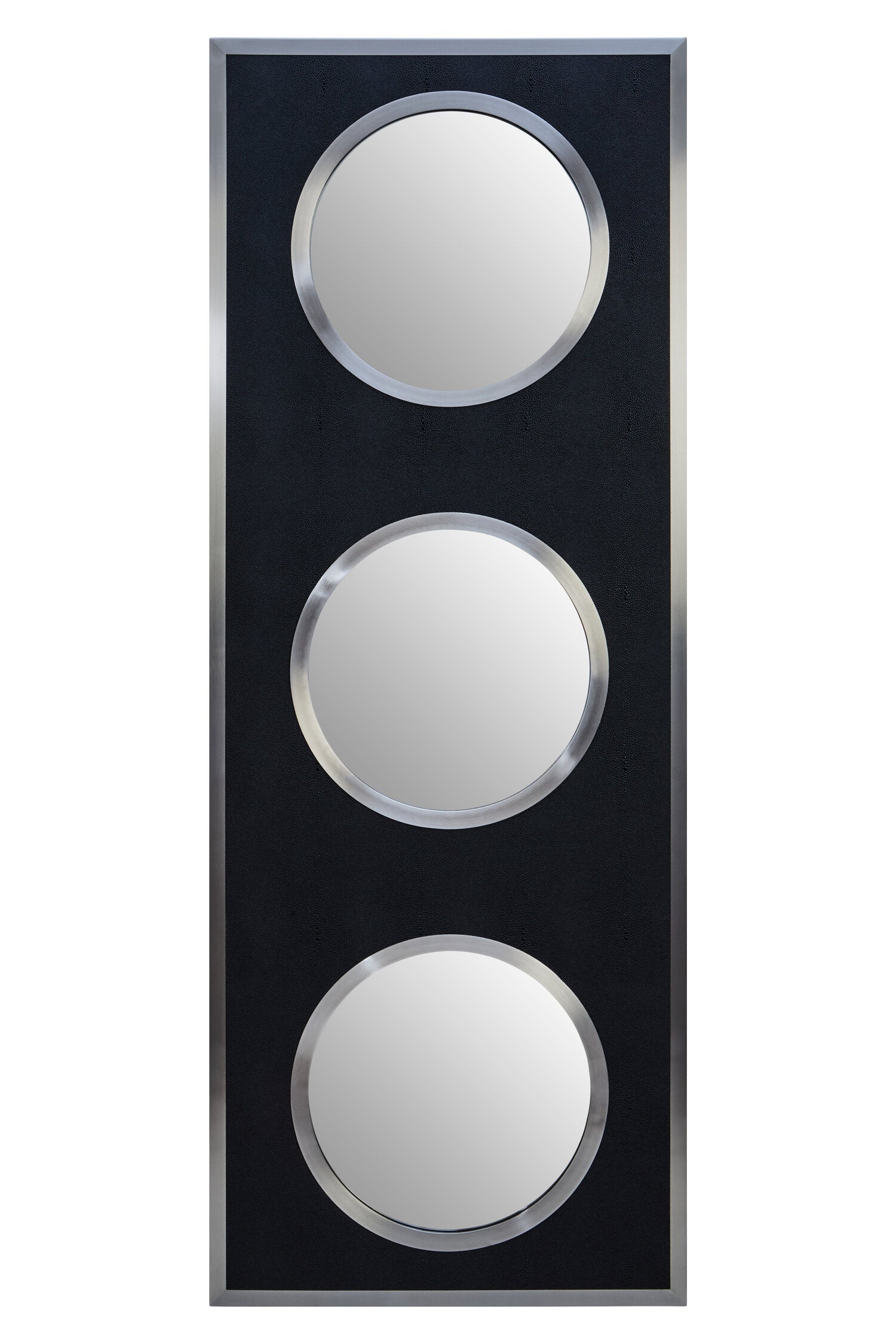 Madonnna Black Shagreen Silver Modern Wall Mirror | Bali & Blue