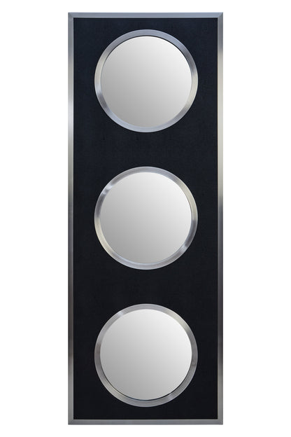 Madonnna Black Shagreen Silver Modern Wall Mirror | Bali & Blue