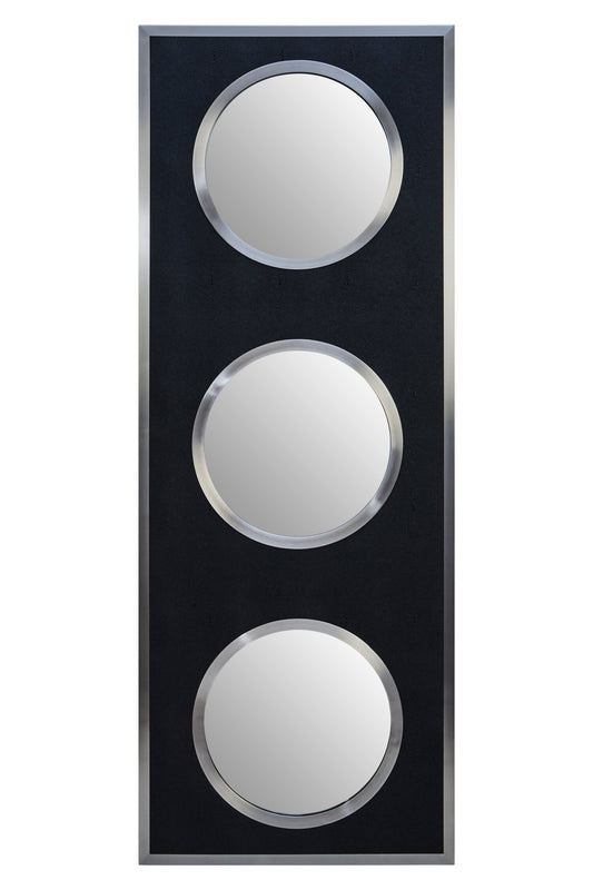 Madonnna Black Shagreen Silver Modern Wall Mirror | Bali & Blue