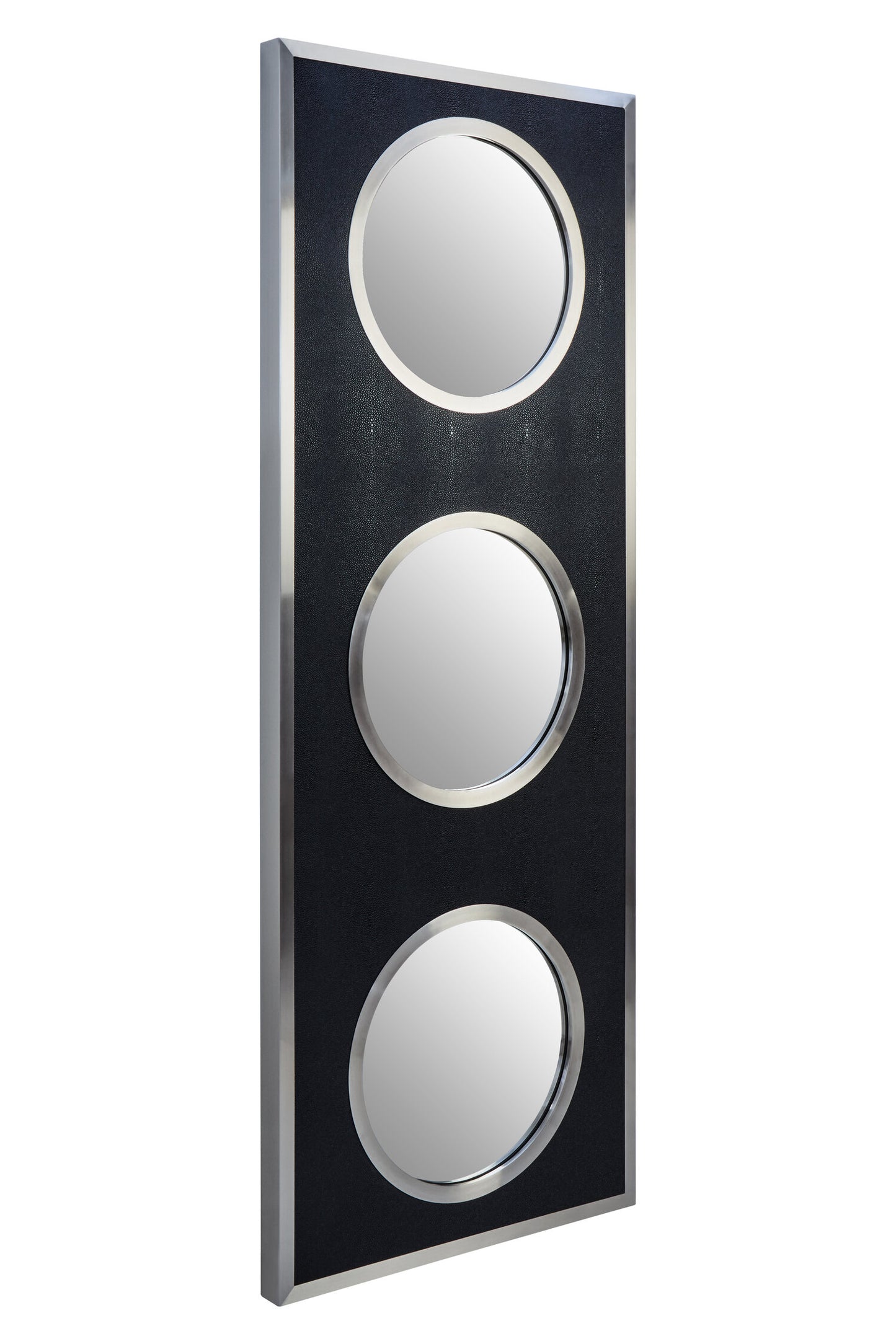 Madonnna Black Shagreen Silver Modern Wall Mirror