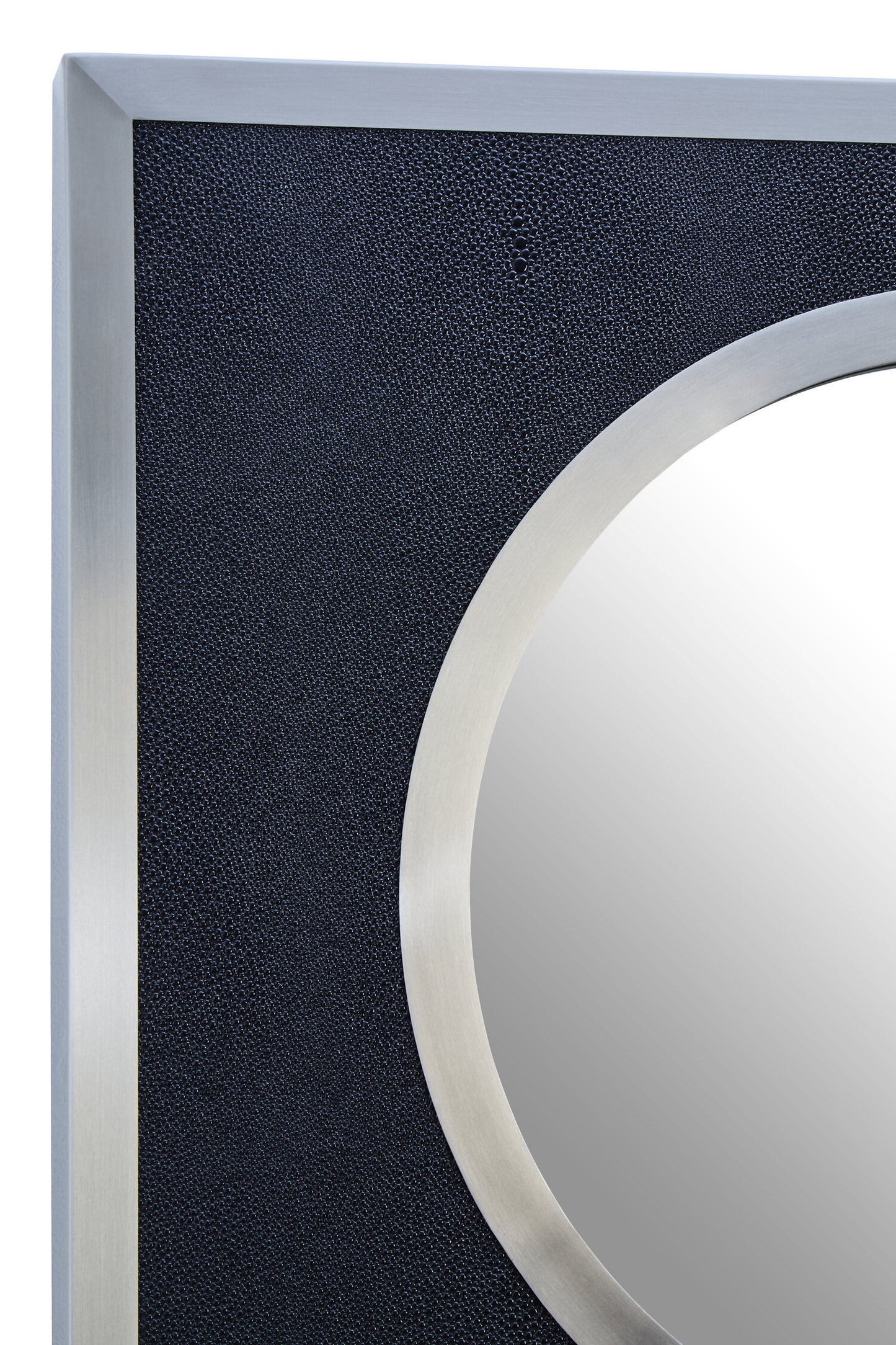 Madonnna Black Shagreen Silver Modern Wall Mirror