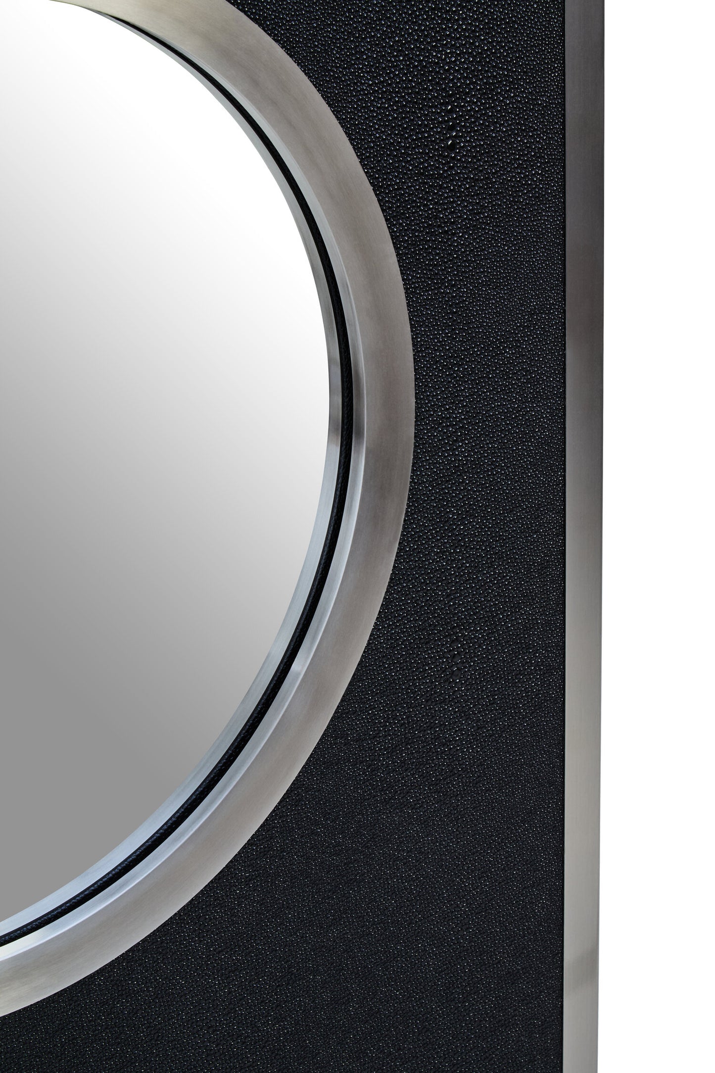 Madonnna Black Shagreen Silver Modern Wall Mirror