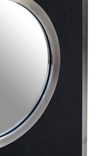 Madonnna Black Shagreen Silver Modern Wall Mirror