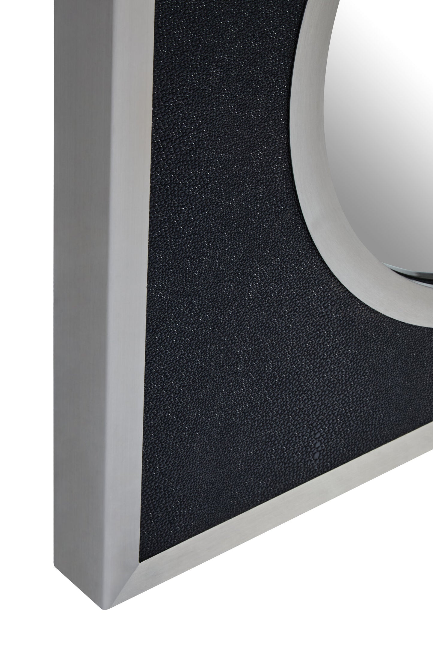 Madonnna Black Shagreen Silver Modern Wall Mirror