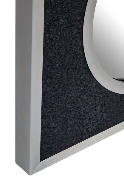 Madonnna Black Shagreen Silver Modern Wall Mirror