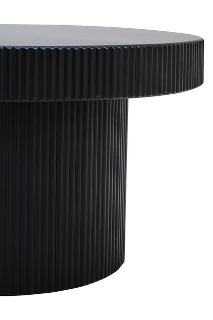 Aramis Black Metal Round Ridge Detail Coffee Table