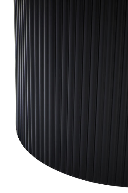 Aramis Black Metal Round Ridge Detail Coffee Table