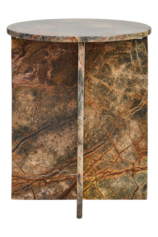 Peru Forest Green Marble Round Side Table