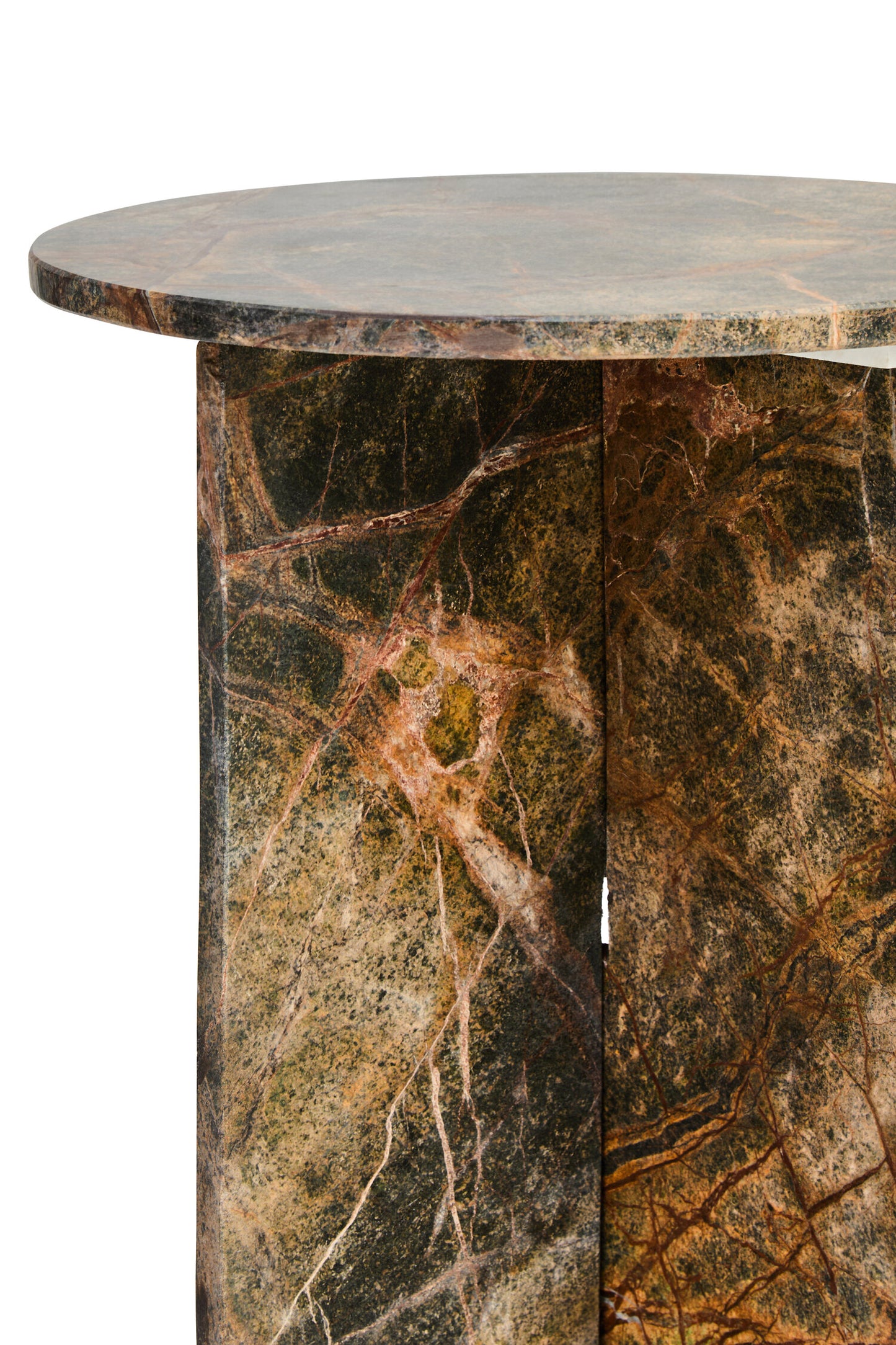 Peru Forest Green Marble Round Side Table