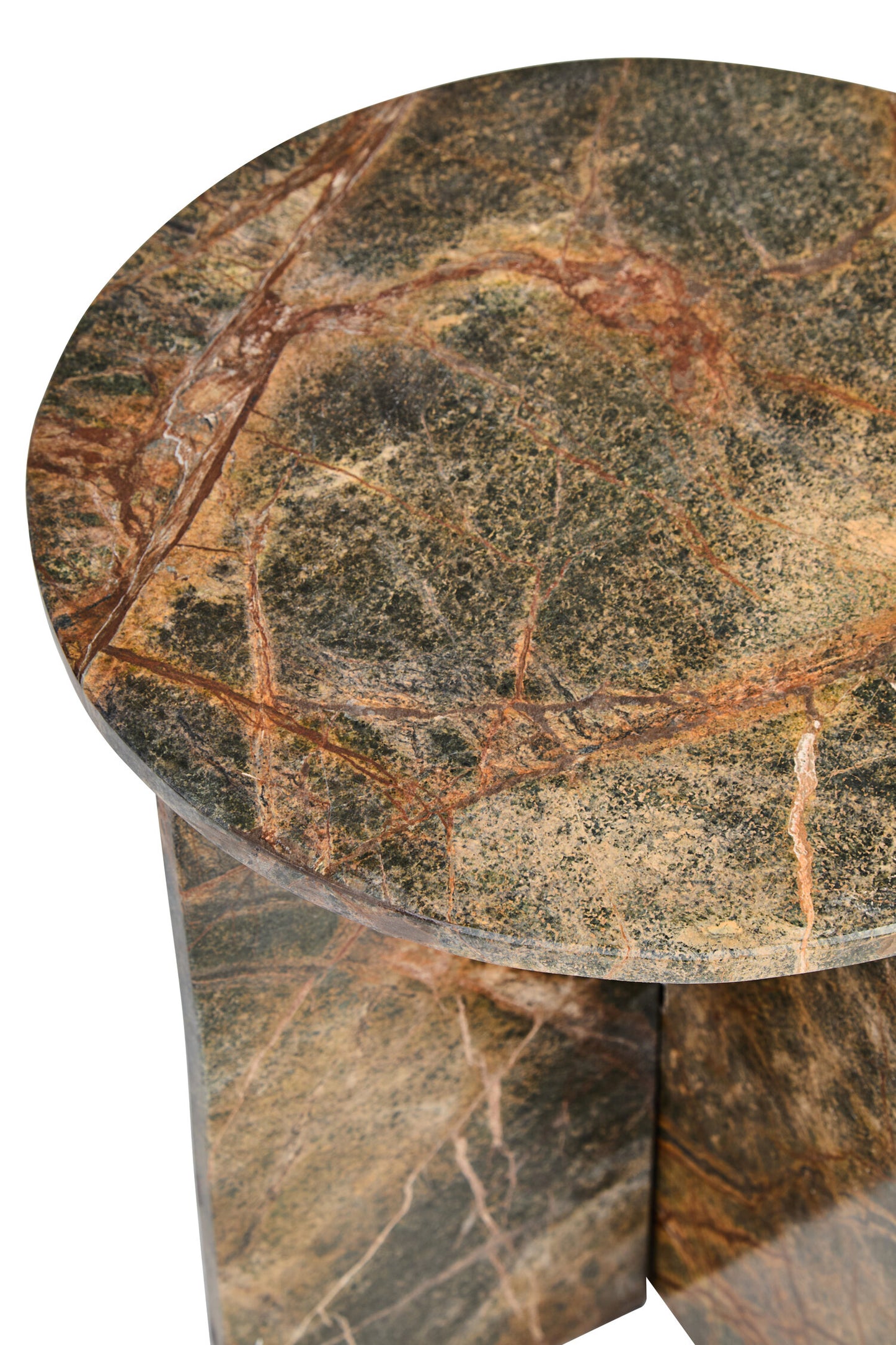 Peru Forest Green Marble Round Side Table