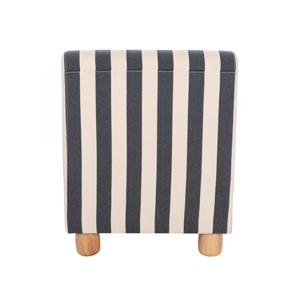 Mode Black and White Stripe Armless Chair with Wooden Feet Armchair | Bali & Blue