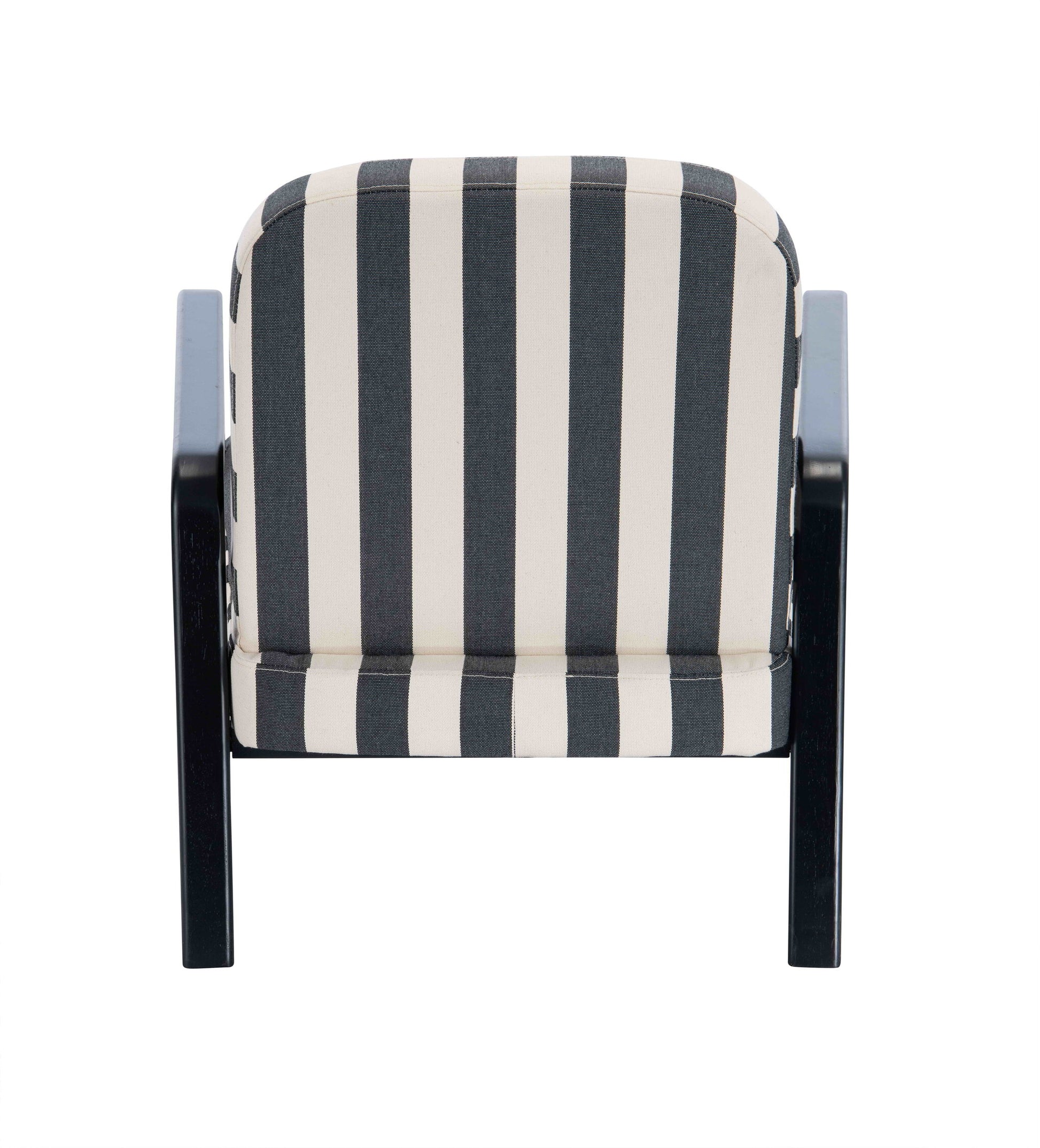 Mode Black and White Stripe Armchair with Wooden Frame | Bali & Blue