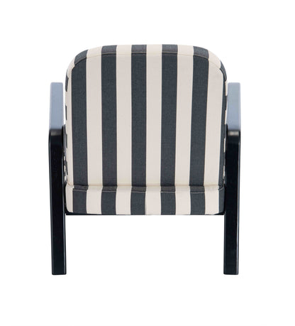 Mode Black and White Stripe Armchair with Wooden Frame | Bali & Blue