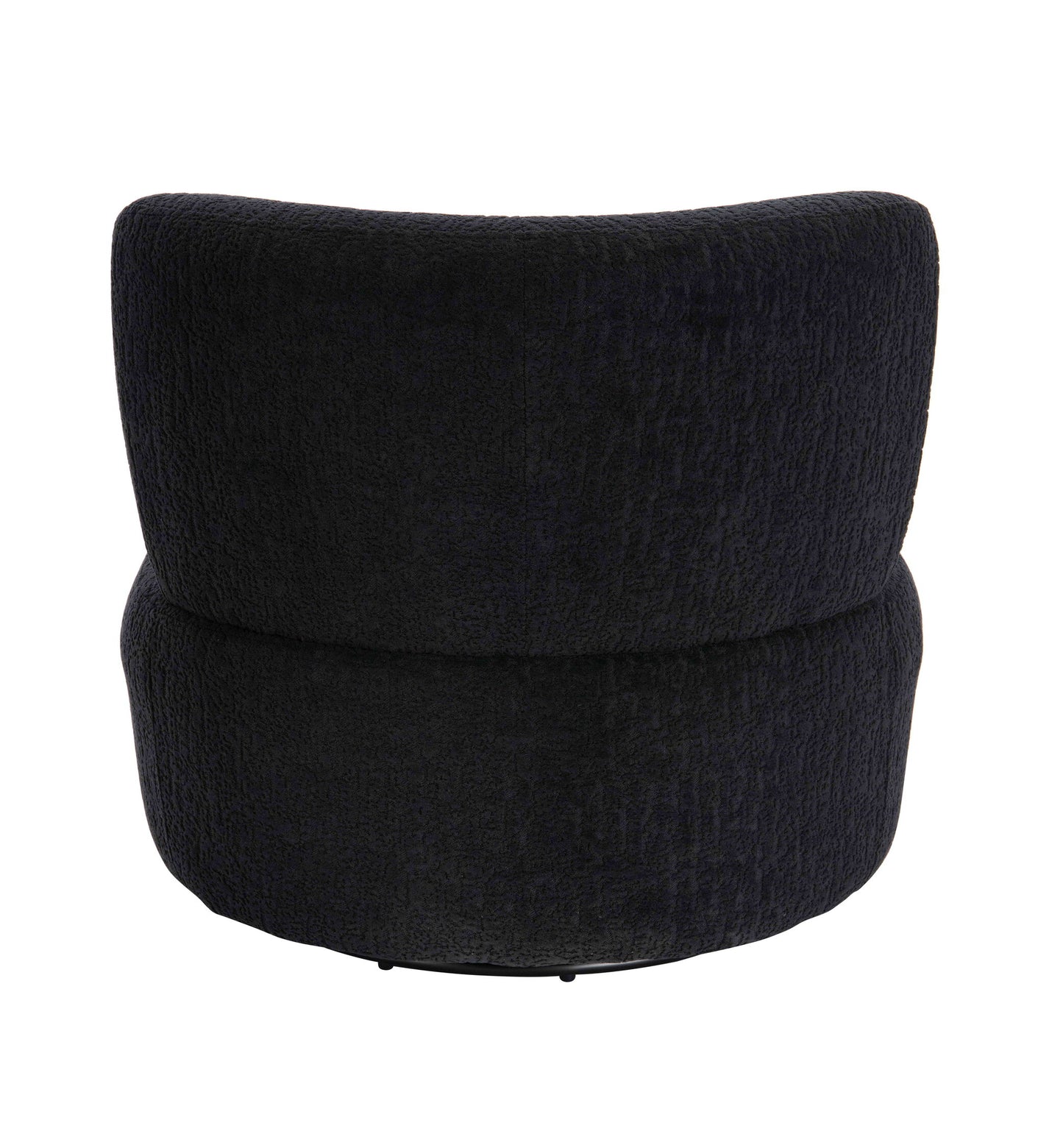 Mode Industrial Black Textured Curved Swivel Armchair