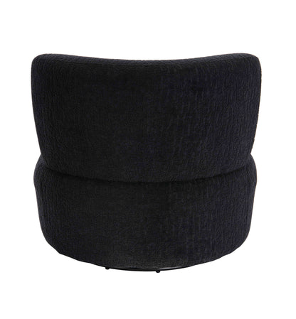 Mode Industrial Black Textured Curved Swivel Armchair