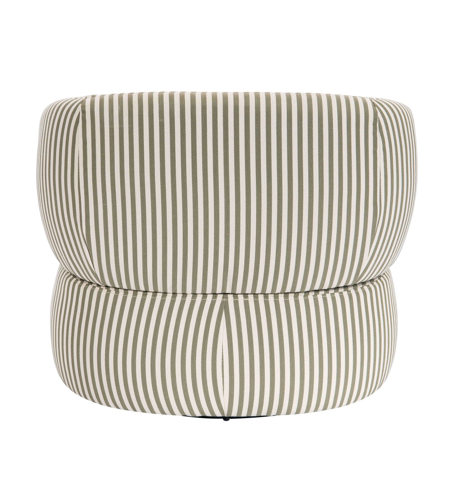 Mode Olive Green and White Striped Swivel Armchair