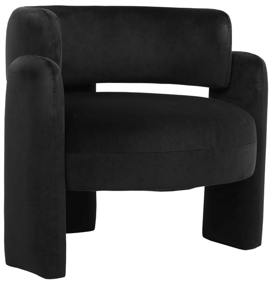Mode Black Velvet Curved Armchair